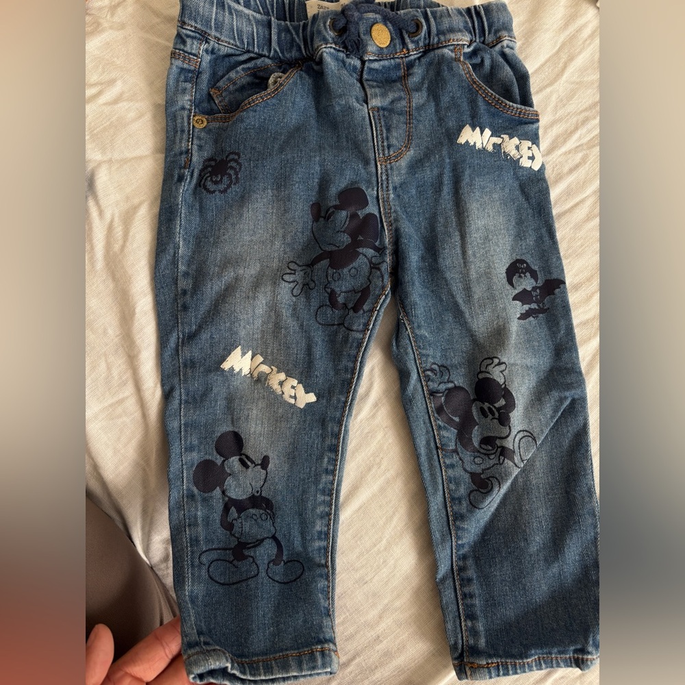 Zara Kids Jeans Mickey Mouse Halloween Print